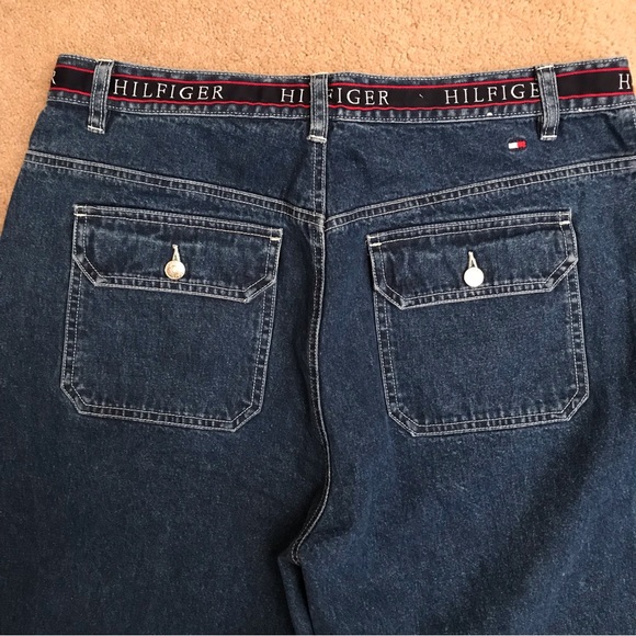 Tommy Hilfiger High Waist Blue Jeans Vintage Size 16 Fits Like 12 Cropped y2k - Picture 5 of 12